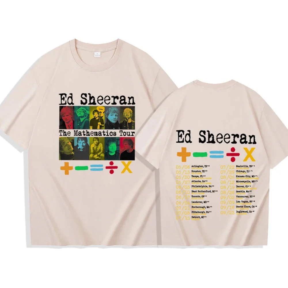 Ed Sheeran Mathematics Tour 2024 T-Shirts Harajuku Hip Hop O-Neck Short Sleeve Shirts oversized t shirt