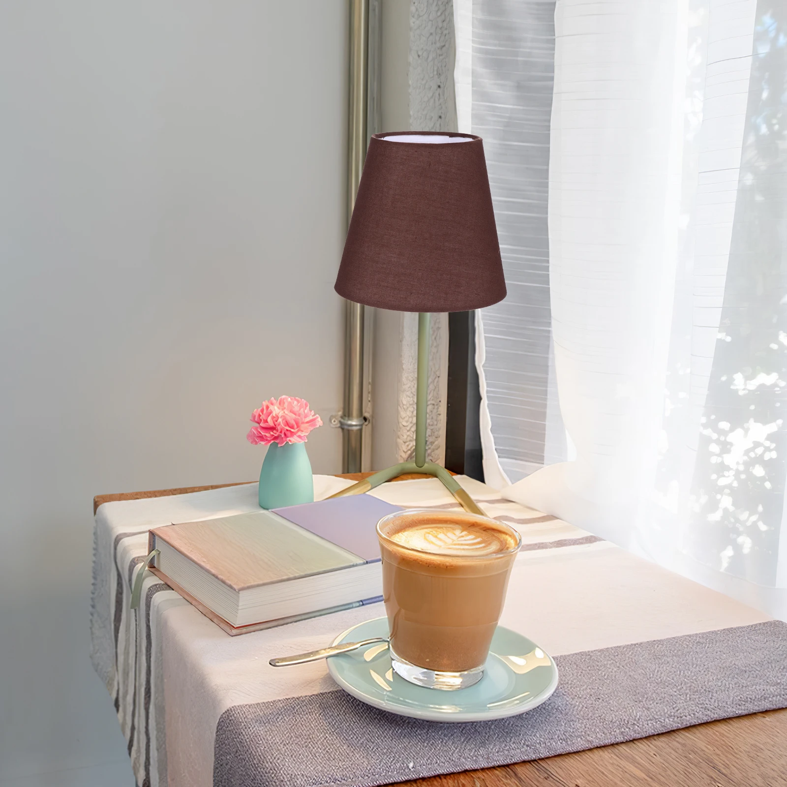 

Cloth Lampshade Fabric Shell Accessory Coffee Brown Bedroom Living Room Warm Atmosphere Dust Protection