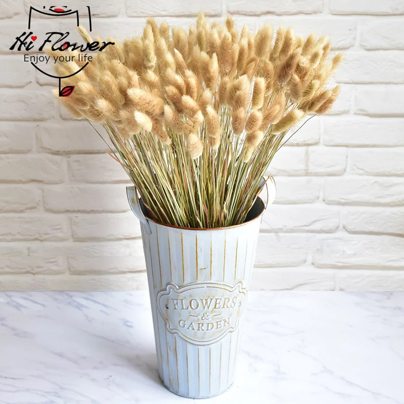 30PCs Bunny Rabbit Tail Grass Natural Dried Flowers Lagurus Ovatus Real Bouquet Wedding Decoration Xmas Home Decor Accessories