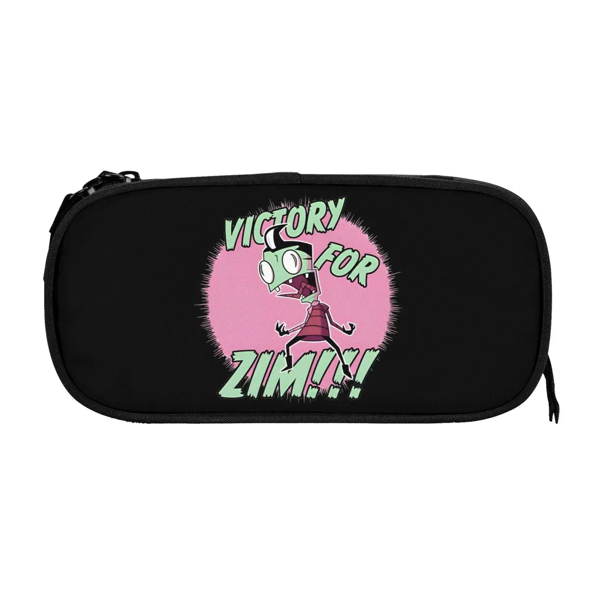 VICTORY FOR INVADER ZIM Cartoon Pencil Case Pen Box Pencil Bags Girl Boy Large Storage Office Zipper Pencilcases