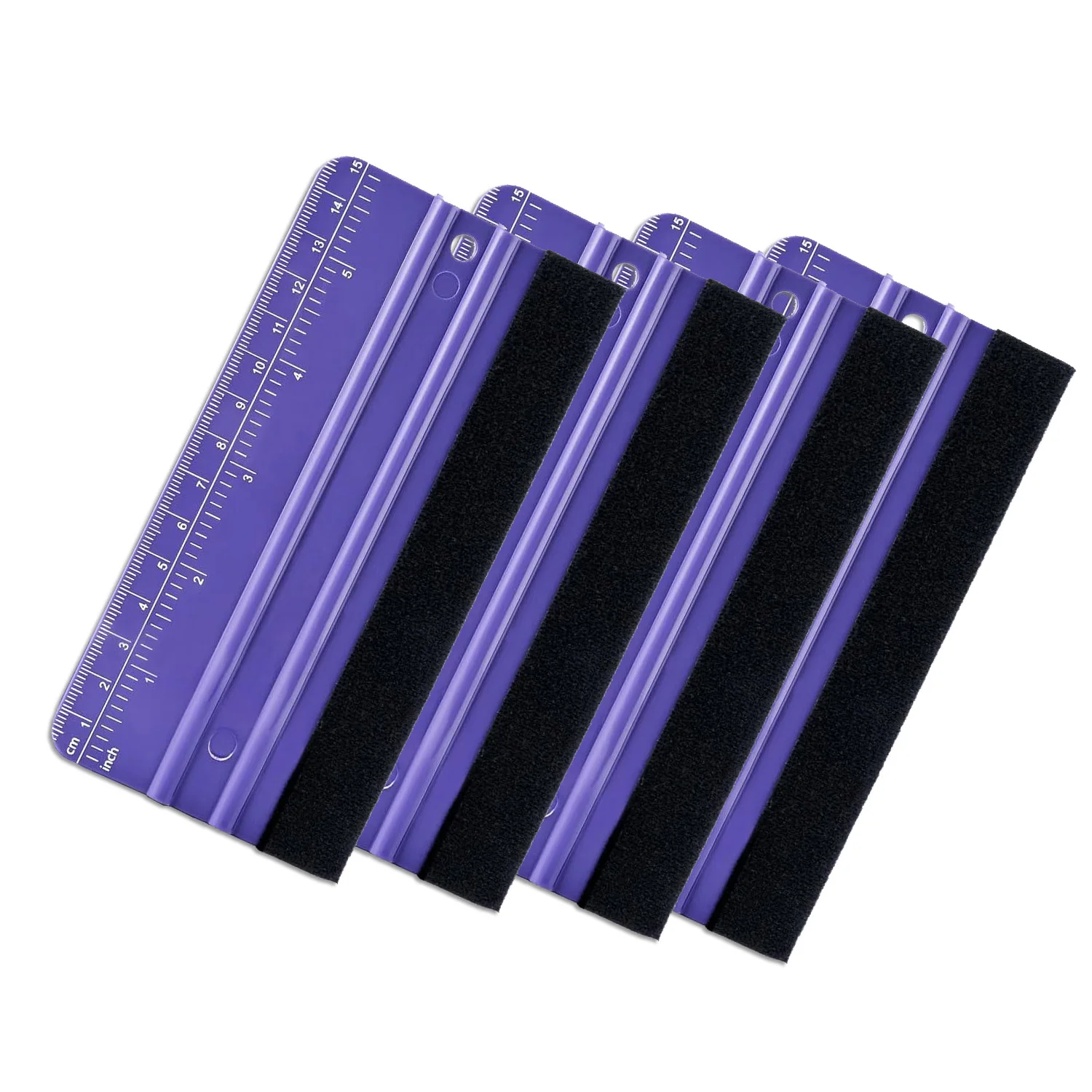 

EHDIS 4pcs 15CM Felt Squeegee With Ruler Carbon Fiber Car Wrap Window Film PPF Installing Vinyl Scraper Wallpaper Smoothing Tool