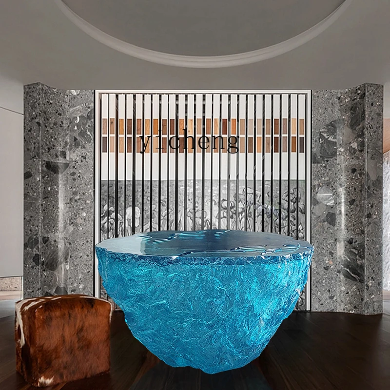 XL Resin Ocean Heart Coffee Table Hotel Living Room Designer High Sense Art Round