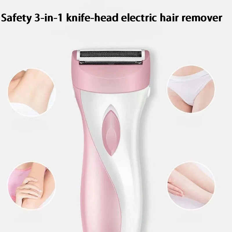 

Pink Electric Lady Shaver, Body Hair Removal Epilator, Safety Painless Cordless Trimmer Razor, Gifts For Women
