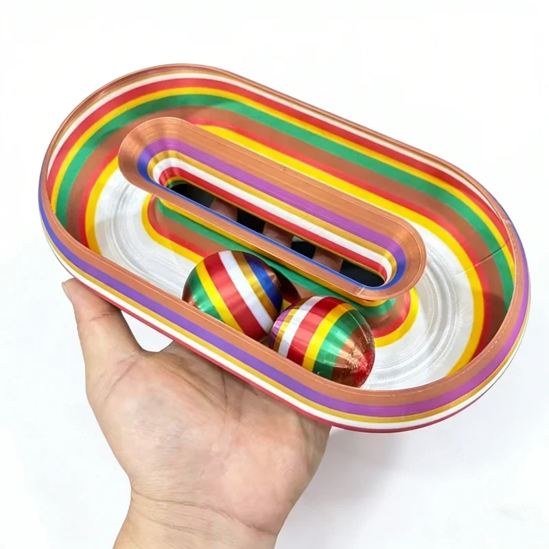 

2026 New 3D Printed Colorful Spiral Track Cat Toy with Rolling Balls Pla Eco-Friendly Material Cat Teaser Toy, Cat Track Toy