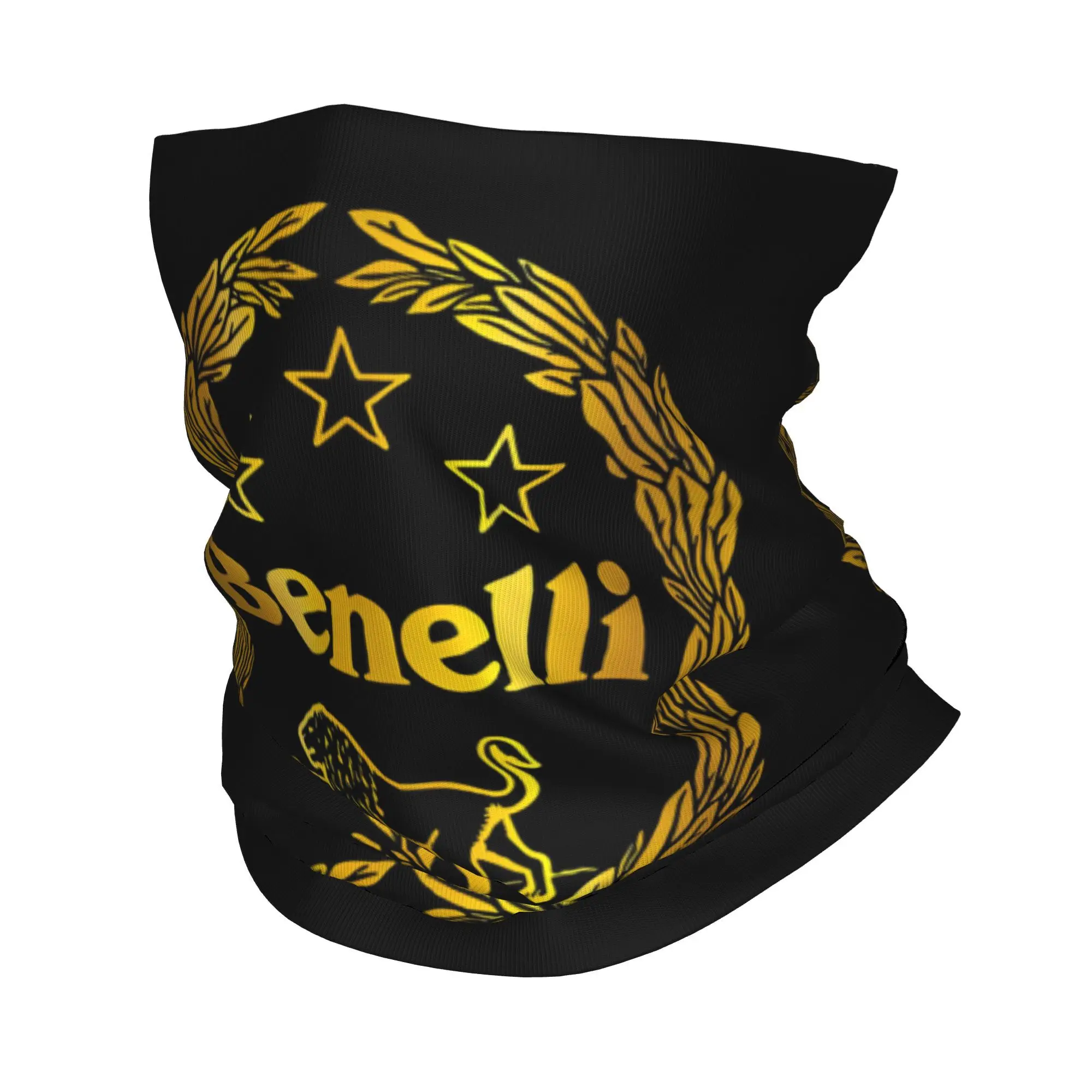 

Custom B-Benellis Race Motor Neck Gaiter Women Men Windproof Winter Vintage Golden Logo Bandana Scarf for Cycling