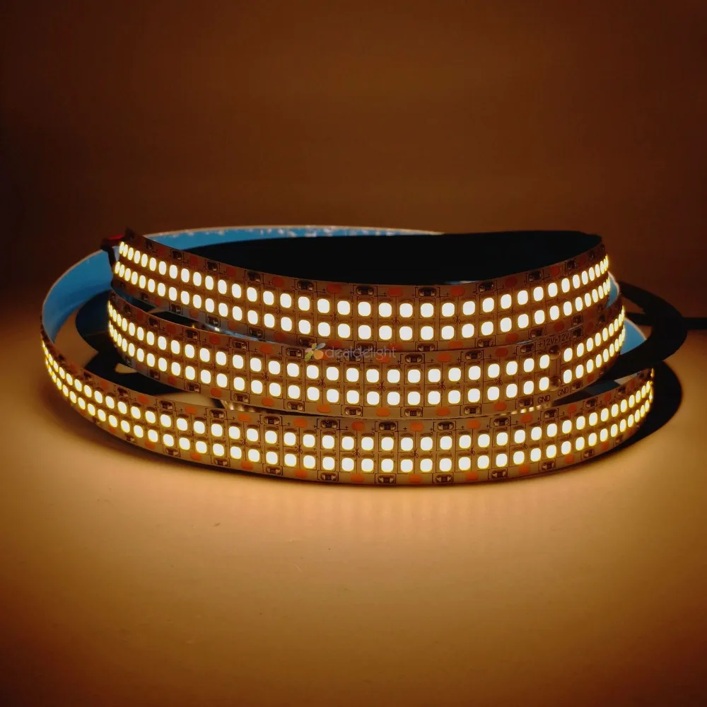 5m 2835 SMD 480 LED/m LED Strip, 12V/24V Flexible Double Row LED tape , White/Warm White Super Bright IP20 /IP67 Waterproof