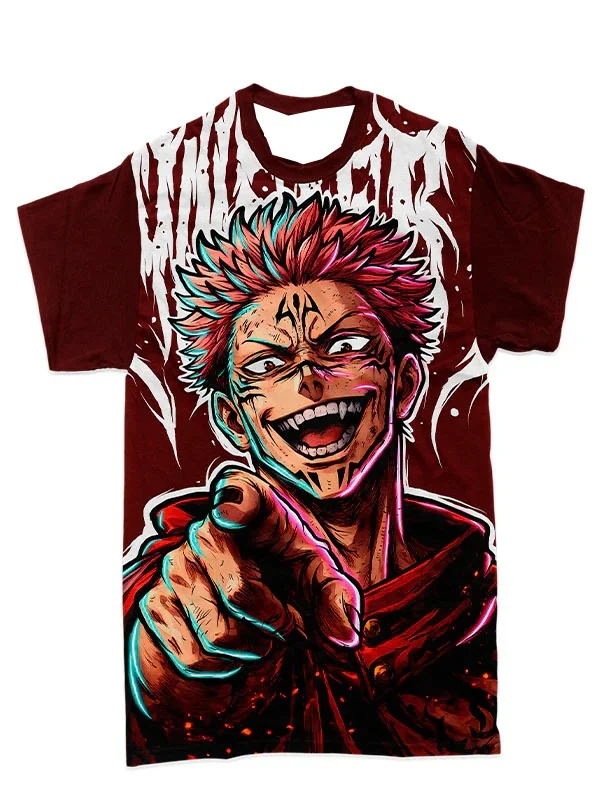 

2026 New Arrival Jujutsu Kaisen Ryomen Sukuna Finger T-Shirt Kids/Adults Anime Tops Suitable for Daily and Training Wear