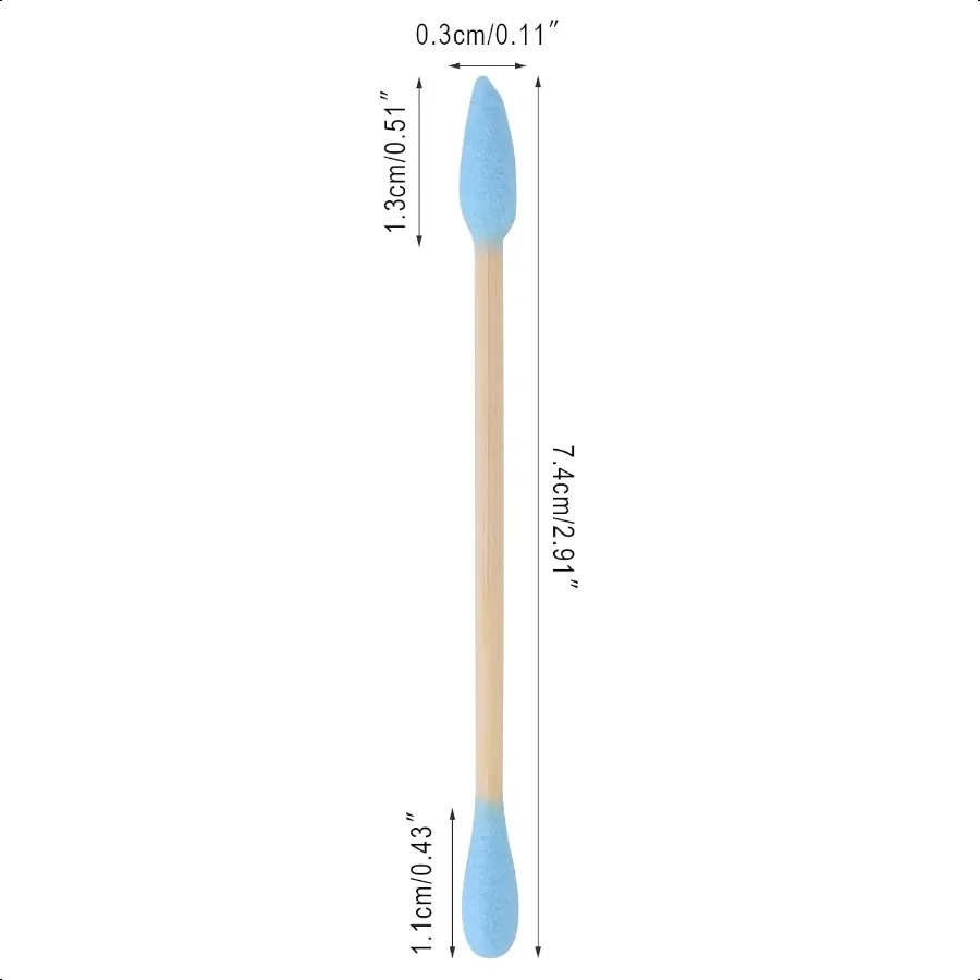 천연 대나무 면봉 친환경 생분해성 편안하고 부드러운 플라스틱 없는 이중 귀 청소 스틱