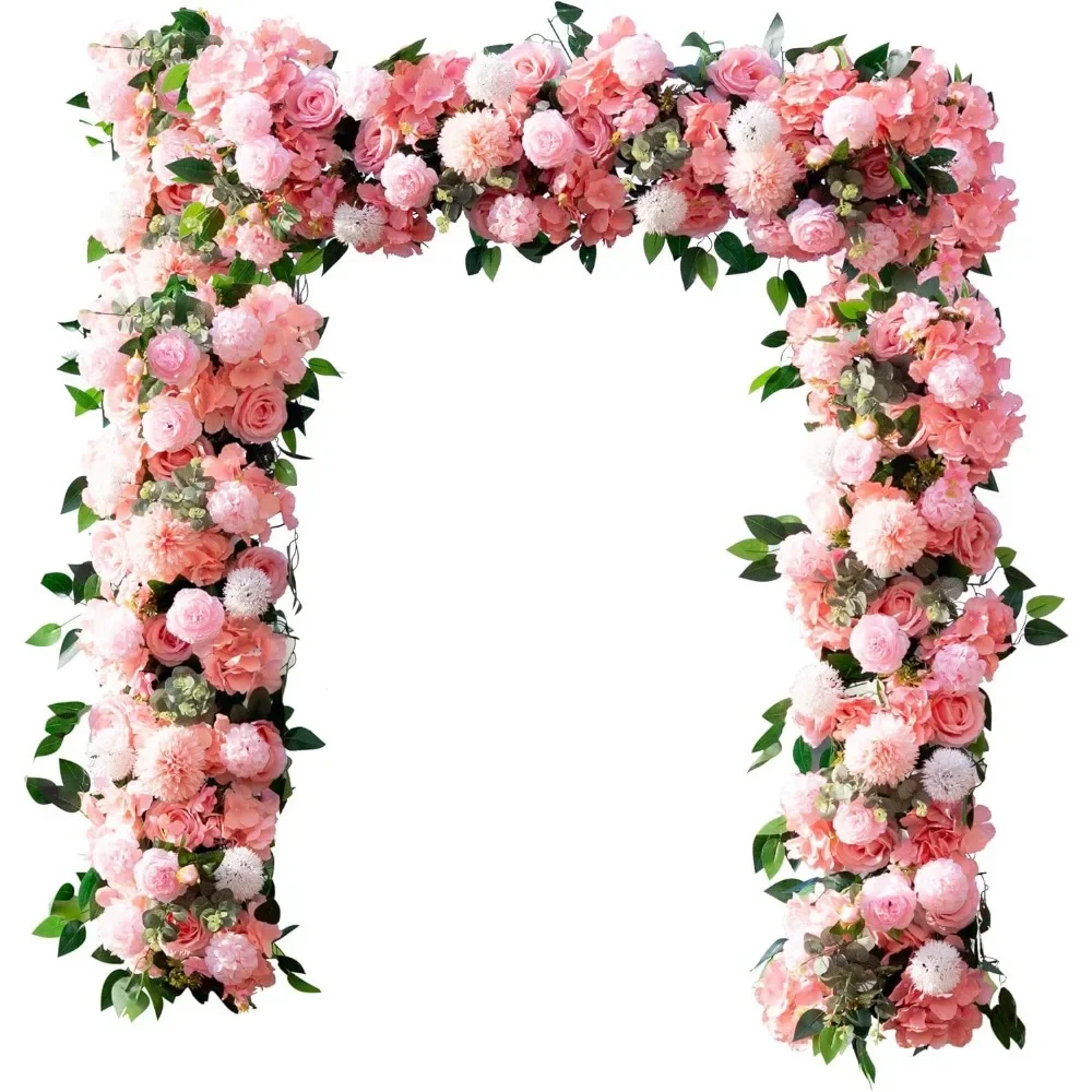 2PC of 39 Inches Artificial Pink Floral Swag for Arch Garden Party, Table Centerpiece, Flower Arrangements, Wedding Reception