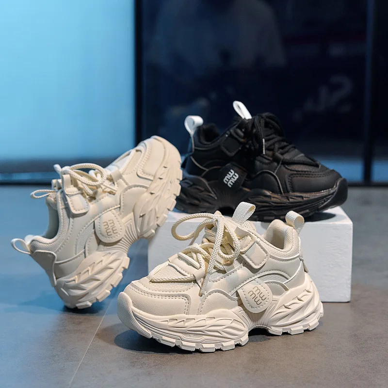 2026 New Autumn Children Chunky Sneakers Waterproof Boys Sports Shoes Comfortale Arch Support Girls Running Child Footwear