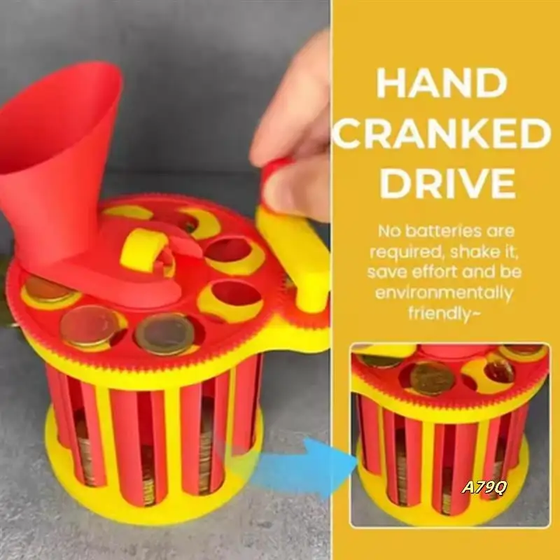 Coin Counter Hand-Cranked Coin Organizer Portable High-Speed Money Handling Accessory