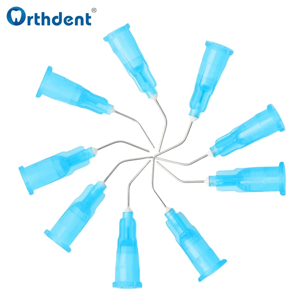 100 sztuk/worek nawadnianie zębów żywica odczynnik kwasowy usuwa końcówka strzykawki wygięte końcówki igły sprzęt stomatologiczny 18/19/20/22/23/25G