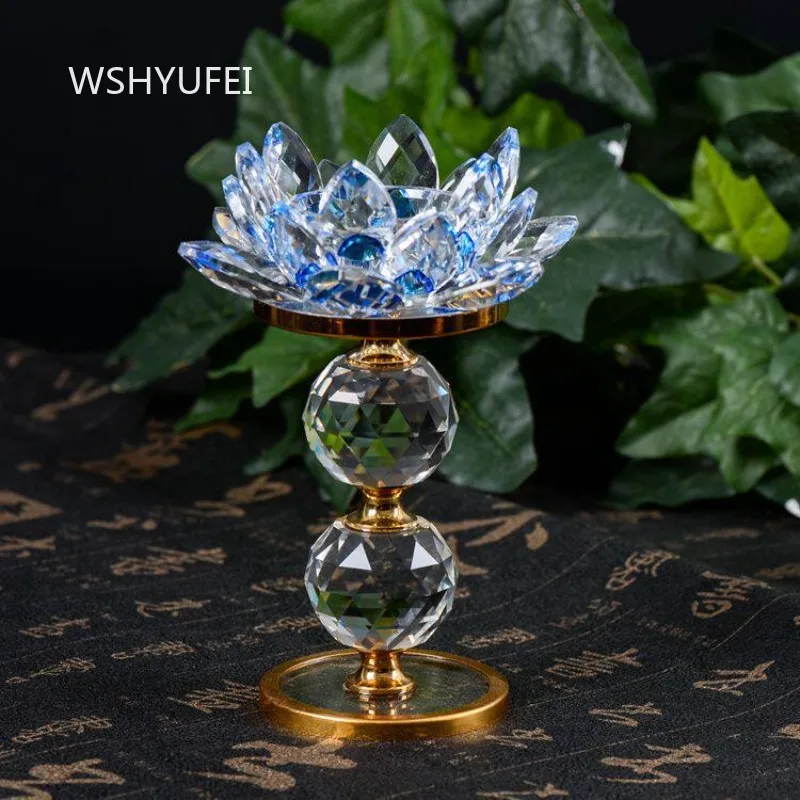 1pc Offering Crystal Lotus Lantern Buddha Hall Crispy Oil Lamp Candlestick Lamp Holder Household Enshrined Perpetual Light Base