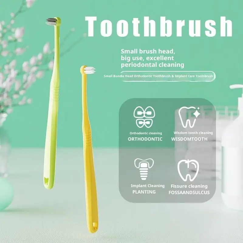

1pcs Toothbrush Single-Beam Tufted Brush End Tuft Tapered Toothbrush Single Compact Interdental Interspace Brush Cleaning Tools