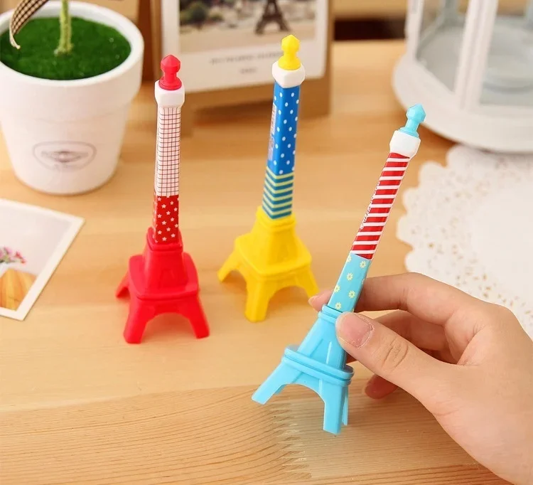 2PCS Creative Paris Eiffel Tower Ballpoint Pen Roller Ball Rollerball Ballpen School Prize Office Thing Stationery Store