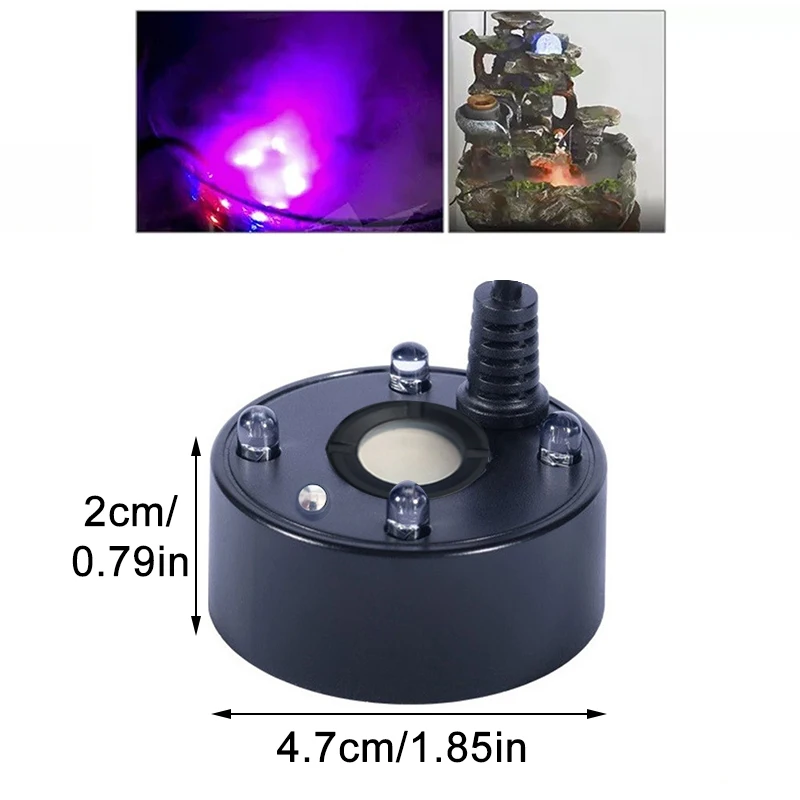 1 Stück 5V USB Nebelerzeuger Vernebler Wasserbrunnen Aquarium Teich Zerstäuberkopf mit 4 LED-Farblichtern – Detail 2