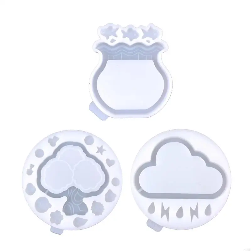 N0HE Fish Trees Ornament Keychain Mold DIY Pendant Epoxy Resin Crafting Molds