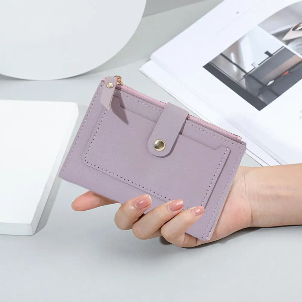 Women Purse Changes Wallet Button Closure Students Allowance Purse Card Holder Large Capacity Portable Wallet