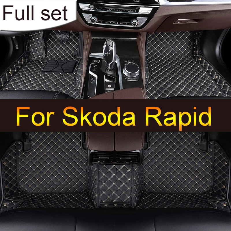 Car Floor Mats For Skoda Rapid 2013 2014 2015 2016 2017 2018 2019 2020 Custom Auto Foot Pads Carpet Cover Interior Accessories