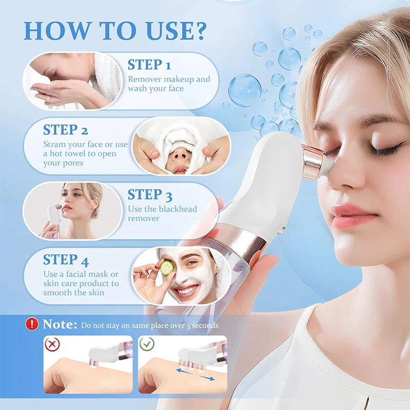 Electric Blackhead Remover Pore Vacuum Face Cleaner Pimple Acne Black Head Removal Water Cycle Black Dot Remove Cleasing Machine
