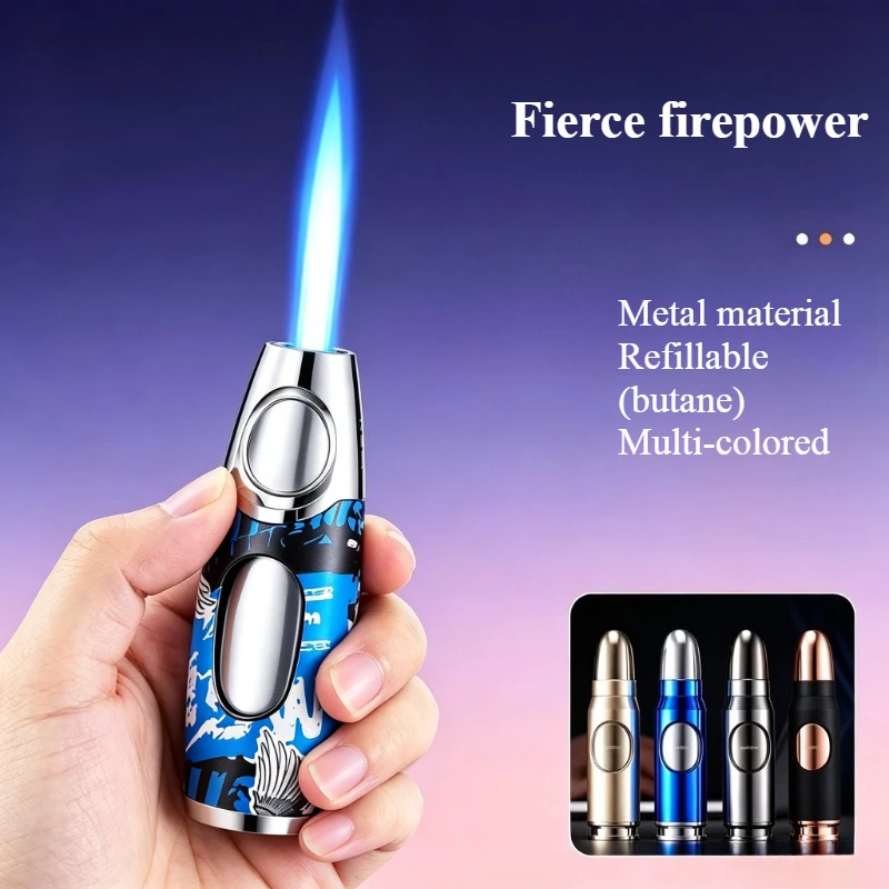 Hot JOBON Metal Bullet-Shaped Windproof Butane Lighter with Jet Flame - Ideal Cigar Smoking Accessory & Men's Gifts BBQ