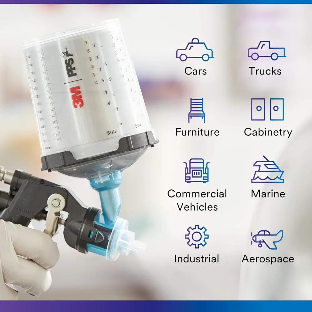 طقم ملحقات مسدس الرش 3M PPS 2.0، 26301، الحجم القياسي، سعة 22 أونصة، فلتر 125 ميكرون، مناسب للسيارات والأثاث #6