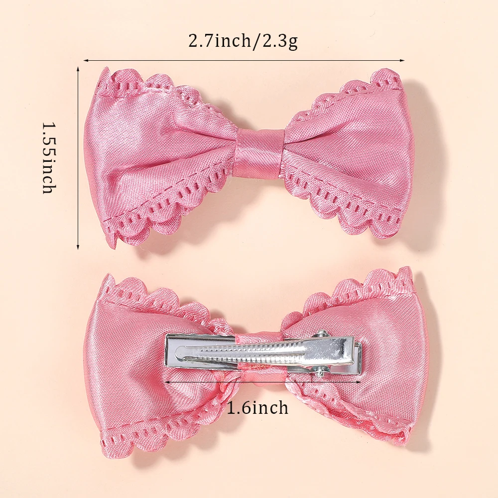 กิ๊บติดผมสีลูกกวาดสีสุก 20 ชิ้นสำหรับเด็กผู้หญิงผมหน้าม้าปิ่นปักผมริบบิ้นด้านข้างลูกไม้น่ารักกิ๊บติดผม