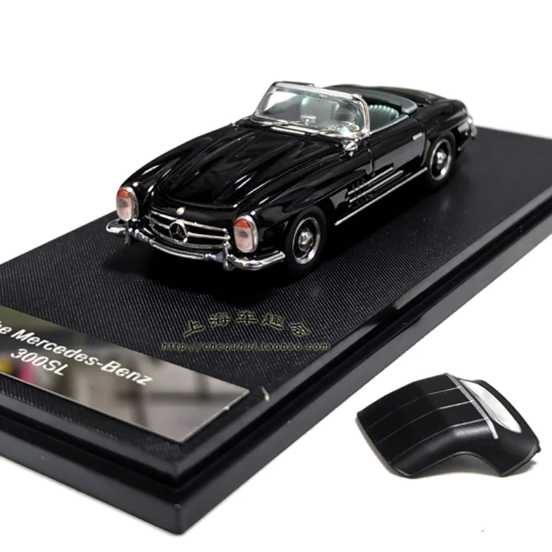 Model samochodu Benz 300SL Convertible w skali 1:64, odlewany z metalu, z otwieranymi przednią i tylną maską, kolekcjonerski model ze stopu, zabawka, prezent, pamiątka, ekspozycja.
