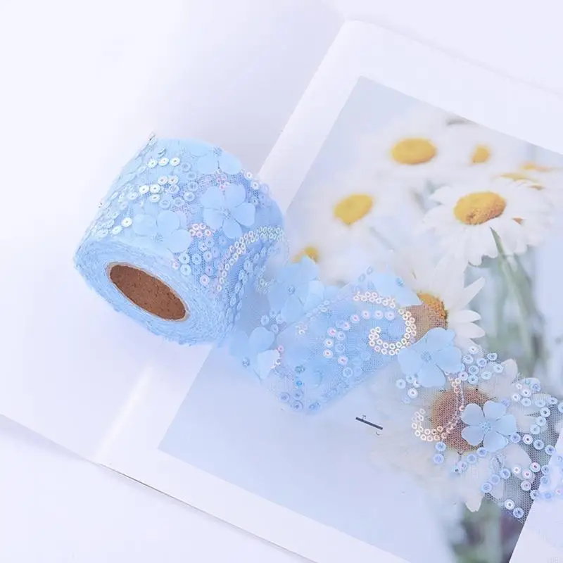 Weddings Party Tutu Costume Decor Hair Ornament Flower Ribbon Glossy Piece DIY Y08E