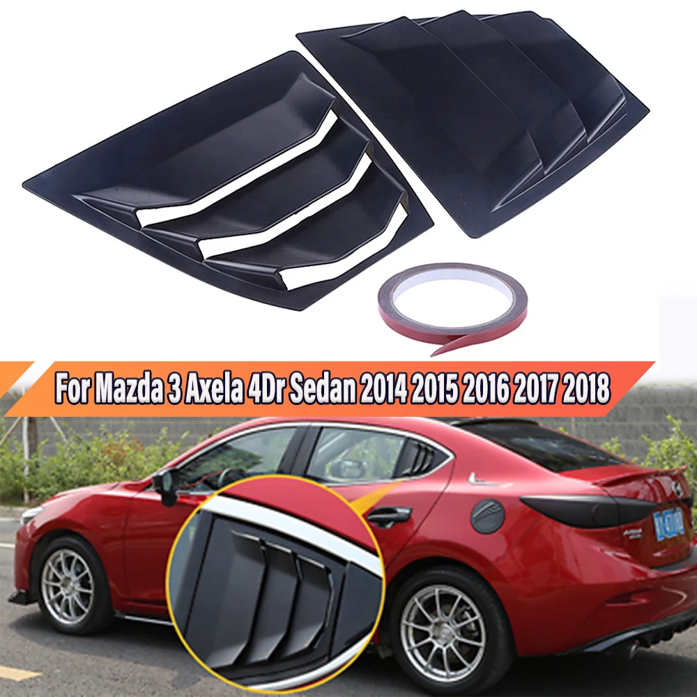 

2Pcs Rear Window Louvers Car Blinds Side Tuyere Louvers Vent For Mazda 3 Axela 4Dr Sedan 2014 2015 2016 2017 2018