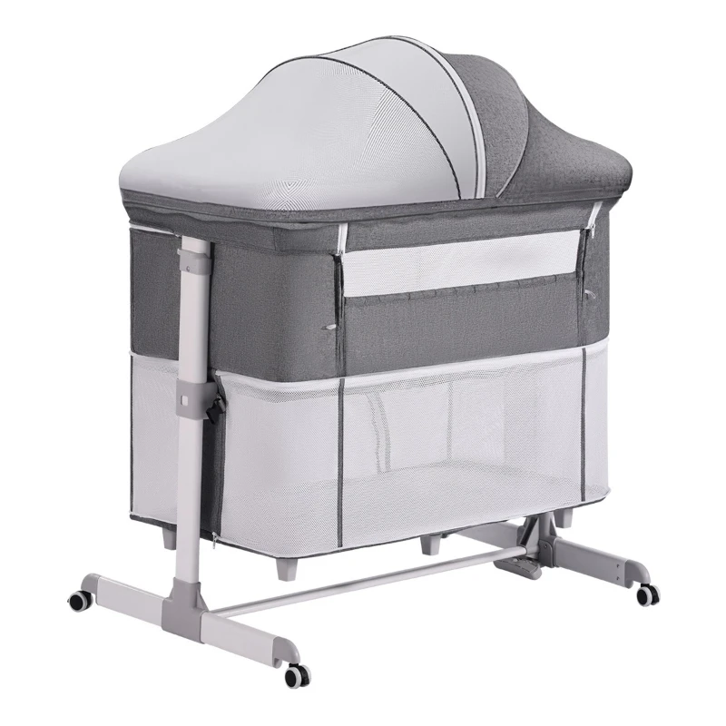 

Baby splicing bed multifunctional cradle bb bed newborn splicing bed movable portable cradle folding
