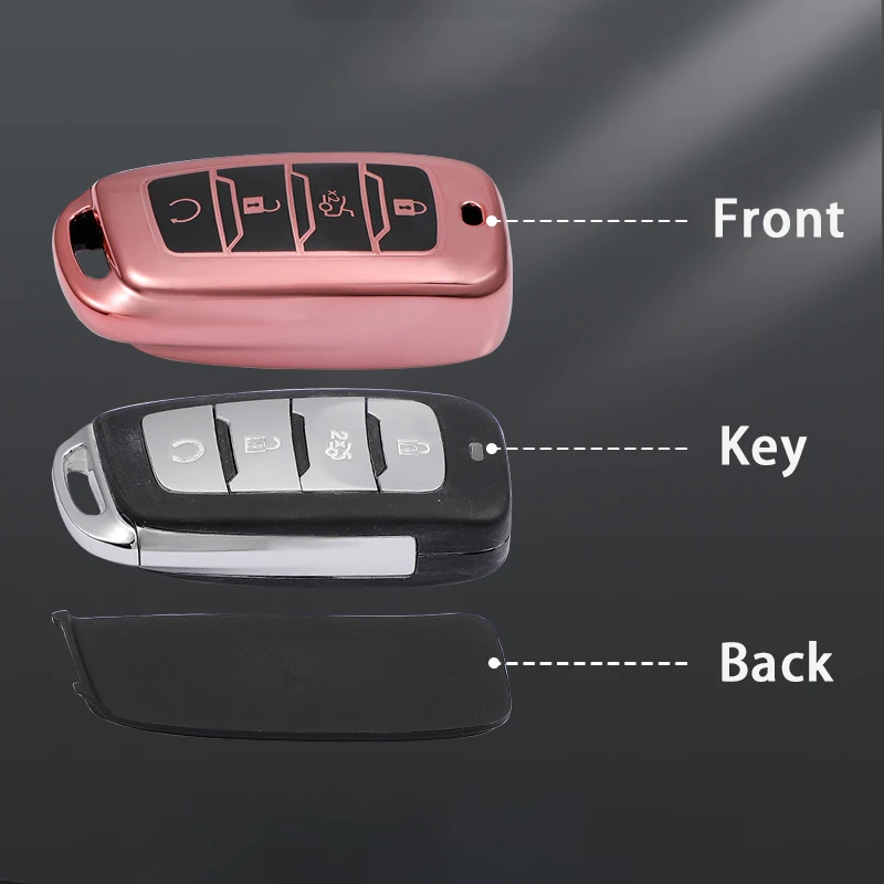 4 Buttons Soft TPU Key Cover Case Shell for Changan CS35 CS85 COUPE CS95 CS75 plus 2019 2020 Remote Auto Accessories Protective