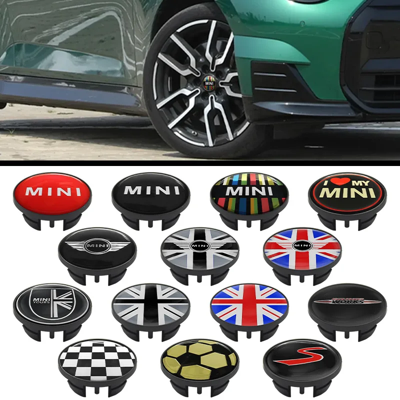 Tampa do cubo central da roda do carro, emblema, Mini Cooper One S, JCW, R55, R56, R57, R58, R60, F55, F56, Clubman, Countryman, 54mm, 4 peças