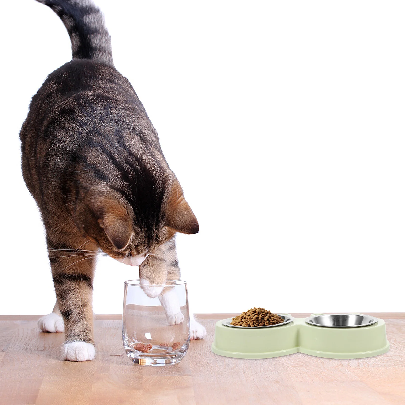 

Pet Bowl Stainless Steel Cute Non-Slip Base For Cat Dog Food Water Small Pet Feeding Station Durable Kitten