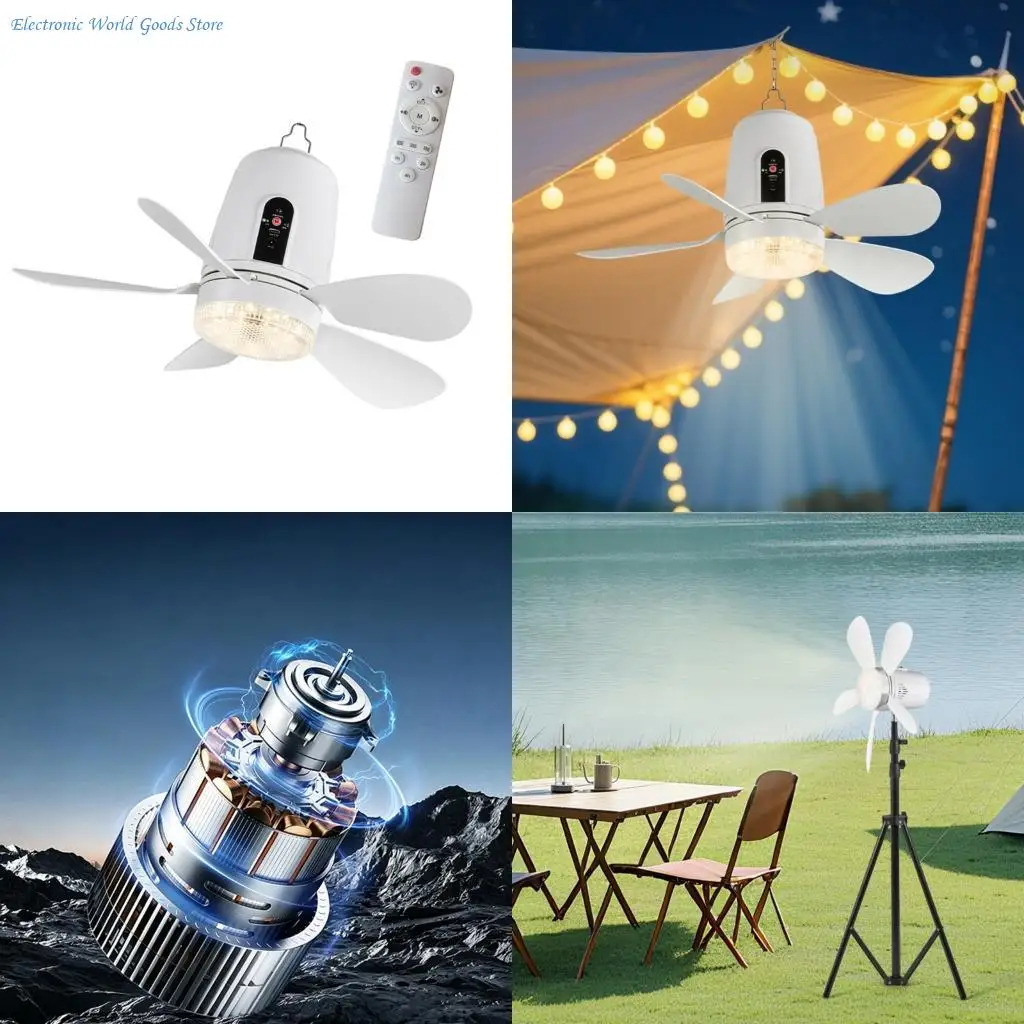 A3PD Outdoor Rechargeable Hanging Fan With 7200mAh Battery Rechargeable Ceiling fan