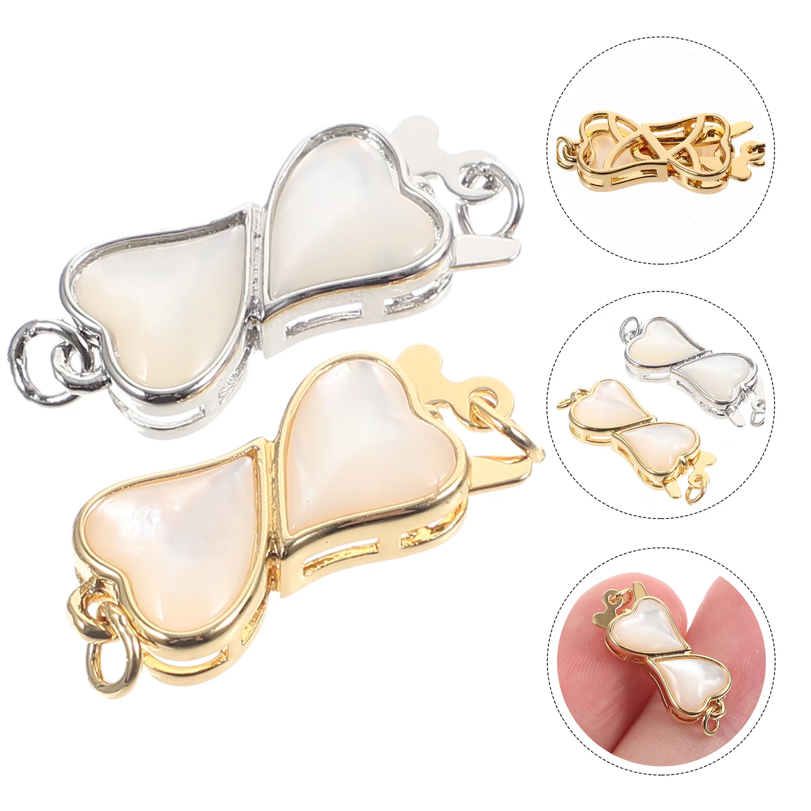 

2pcs Shell Necklace Clasp Pearl Buckle Jewelry Closures For Bracelet Diy Accessories Easy Install Copper Connector Versatile