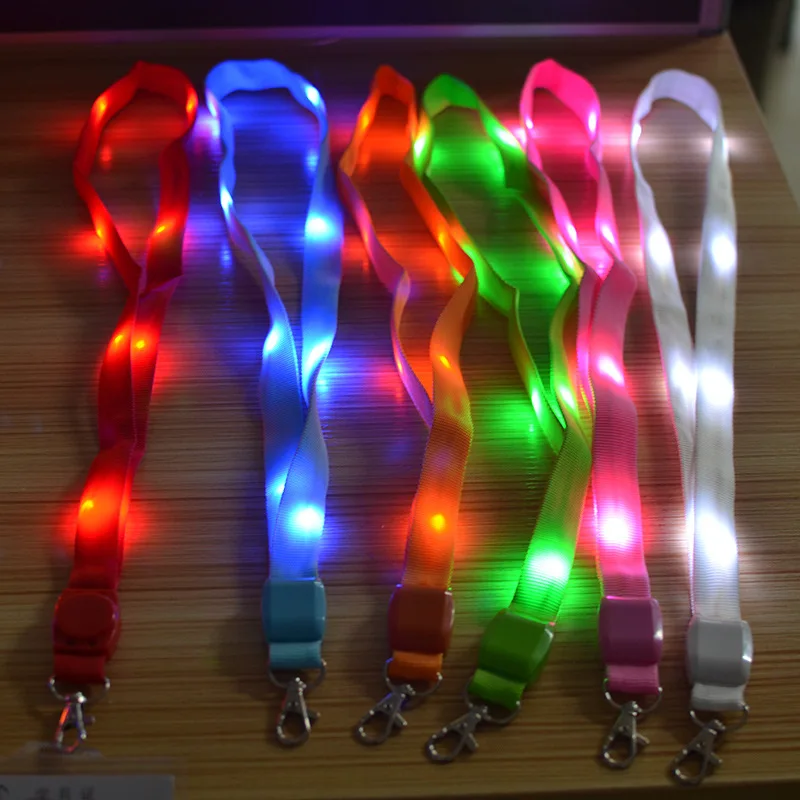 Led Light Up Neck Strap With Documents Lanyard Key Chain Id Badge Lanyard Flashing Cruise Lanyards Id Badge Hanging Rope