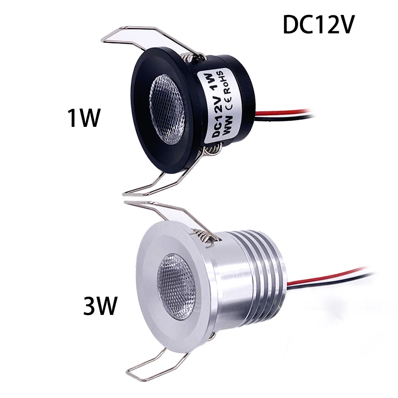 Luz empotrada Mini Led, foco regulable de 1W y 3W, 12v y 24v, decoración de habitación, d32 mm, Bombilla de techo integrada, lámpara Circular