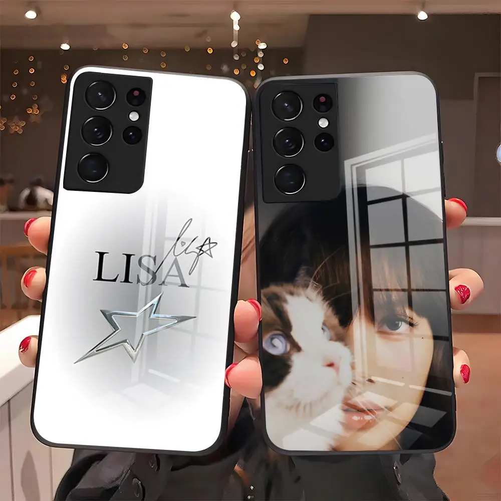 L-Lisa Lalisa Phone Case For Samsung A57 A37 A33 5G A54 A36 A35 A56 A52 A17 Shockproof Glass Cover