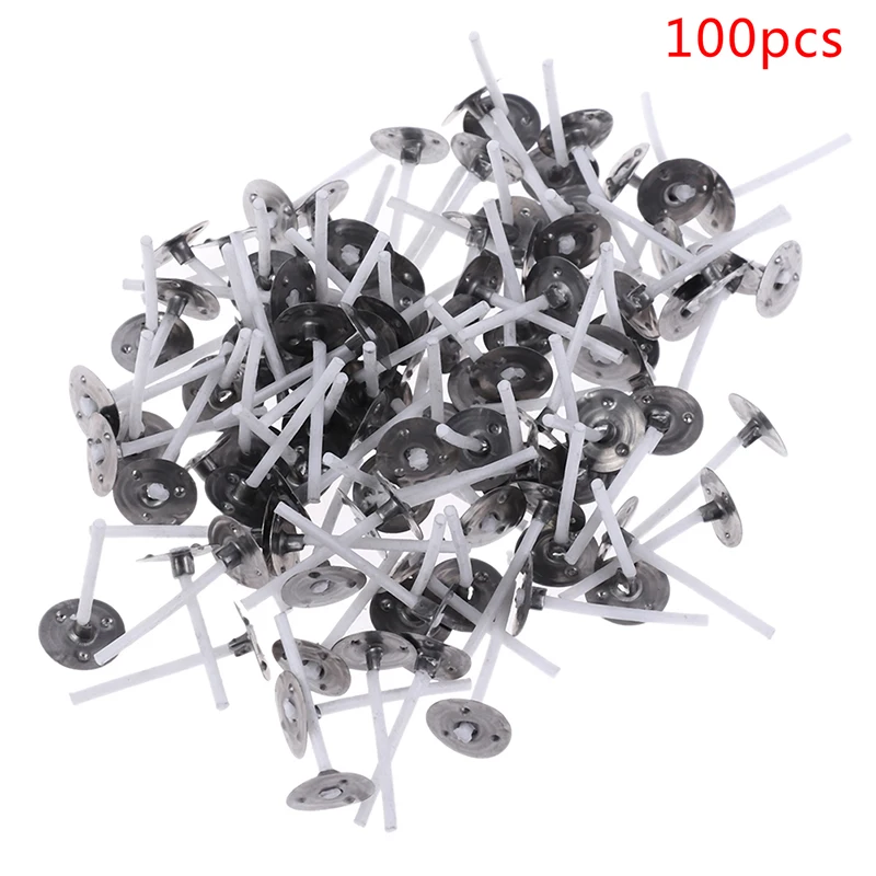 ^100Pcs Candles Mold Wick Tabs Eco-Friendly Candle Sustainer Making pure cotton
