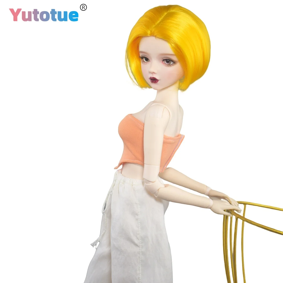 

YUTOTUE 56cm Height Fashion Doll PVC Body Handpainted Makeup Face Removable Outfits Short Wig BJD Toy