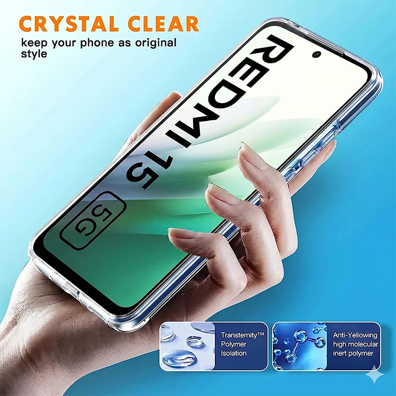 360 Dual Layer Clear Phone Case für Xiaomi Redmi 15 5G 14C 13C 12C 10C 9C 9A Note 14 Pro 13 12 11 10 9 9S Vollständig stoßfeste Hülle – Detail 3