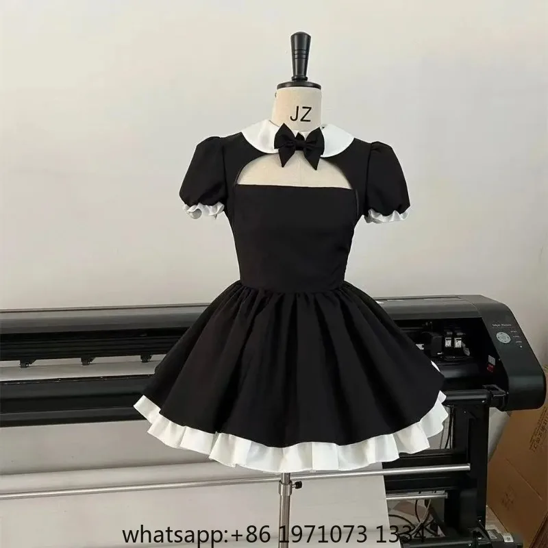 Mikuu Rabbit Hole Black and White Maid Sexy Dress With Headband Halloween Cosplay Costume Wig Princess Lolita Dress For Women - view 4