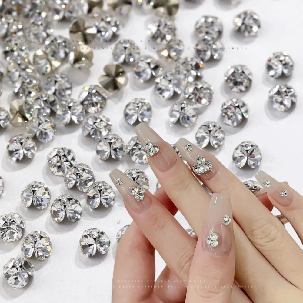 10 pçs 3d k9 pilha brilhante diamante prego strass SS6-SS28 luxo cristal diamantes transparente encantos jóias decoração da arte do prego