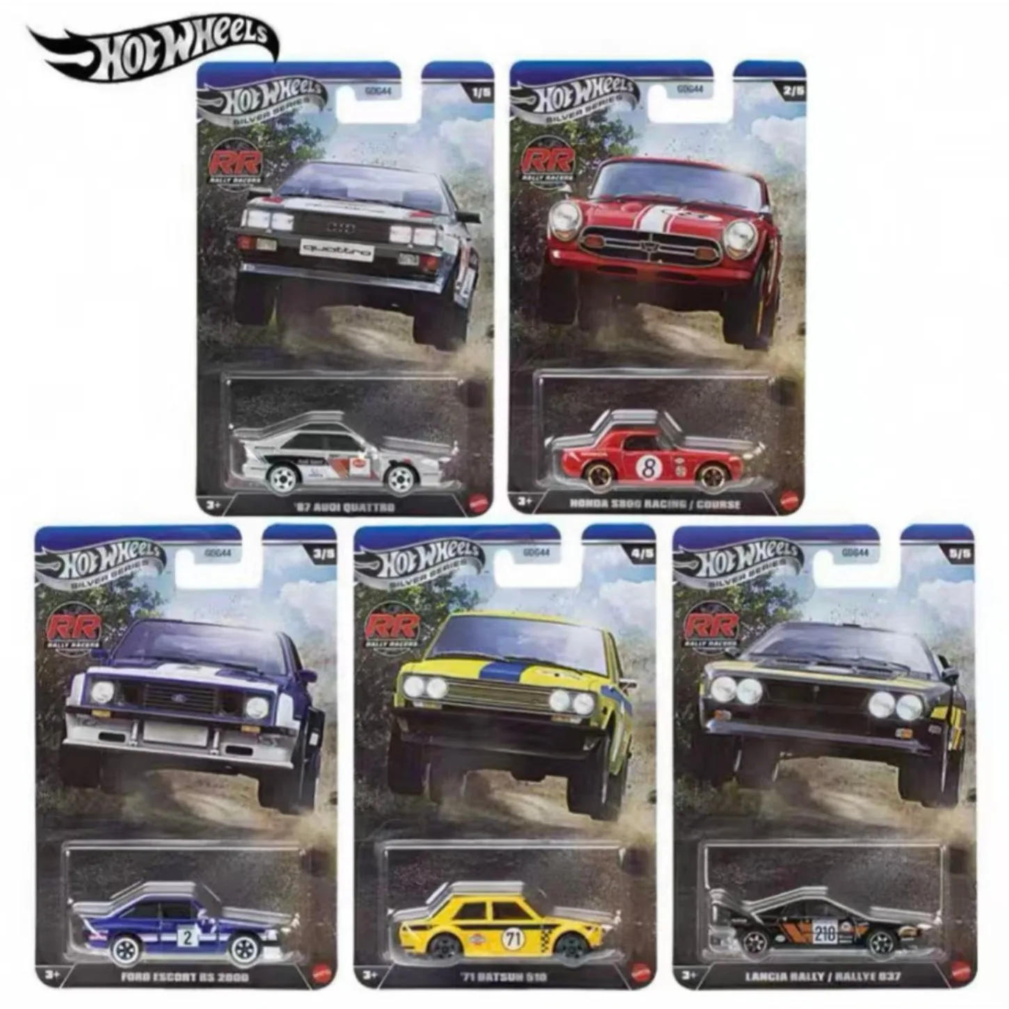Case R Original Hot Wheels Silver Label 1/64 Themed Automotive 2026 Mix 2R Rally Racers Car Models Hotwheels GDG44