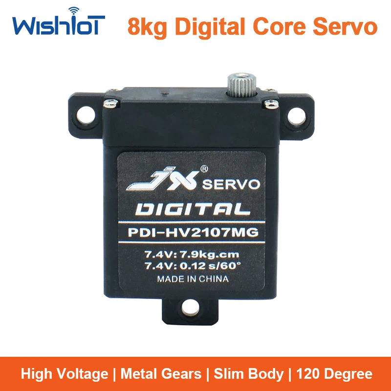 JX PDI HV2107MG 8kg Digital Metal Gear Steering Servo Standard Torque High Voltage Component for RC Helicopter Airplane