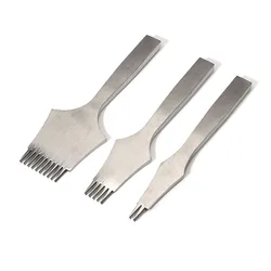 1Set Leather Oblique Flat Cutting 2.7/3.0/3.38/3.85mm Tooth Pitch High-end Mirror Polishing Handmade DIY Leather Punching Tool