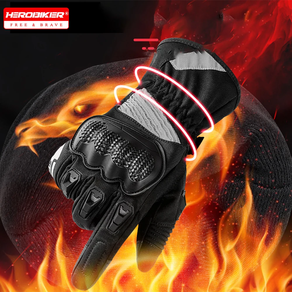 

Motorcycle Winter Gloves Waterproof Warm Biker Gloves Anti-drop Motorbike Gloves Windproof Touch Screen Rider Equipment for Men