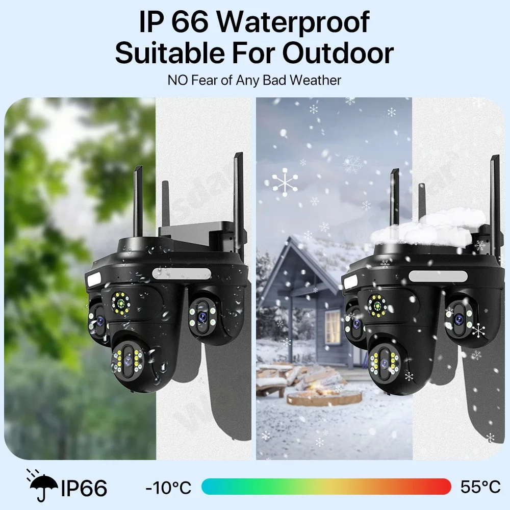 Outdoor 15MP HD Three Screen WIFI IP Camera Three Lens PTZ Camera Ai Human Detection CCTV Video Security Cam iCsee