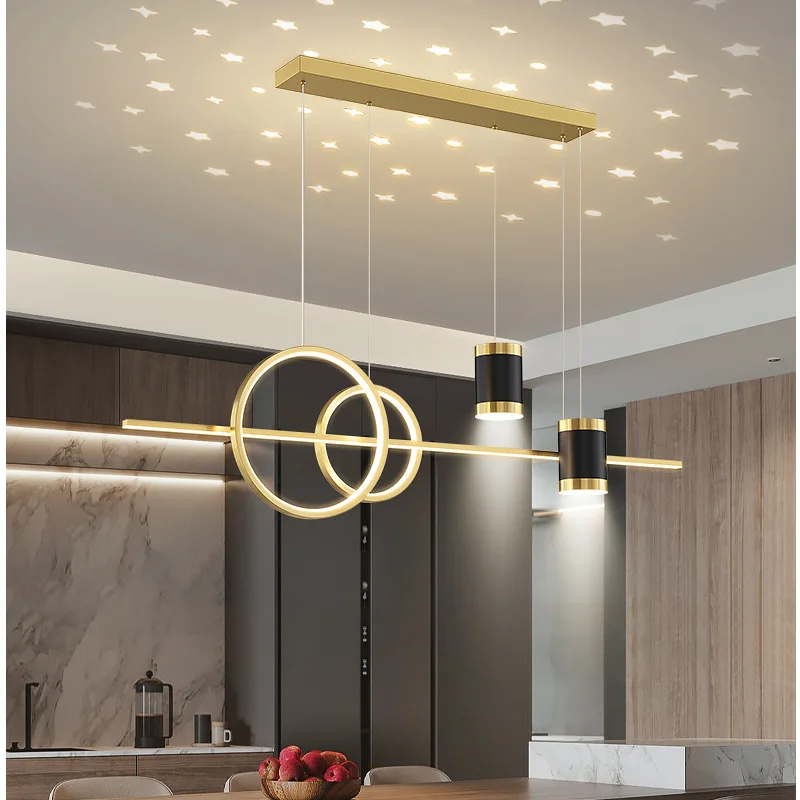 Imagem -02 - Teto Pingente Lustres para Sala de Jantar Moderno Elegante Iluminação Led Lustre Mesa de Jantar Luz Luxo Cozinha Lâmpada